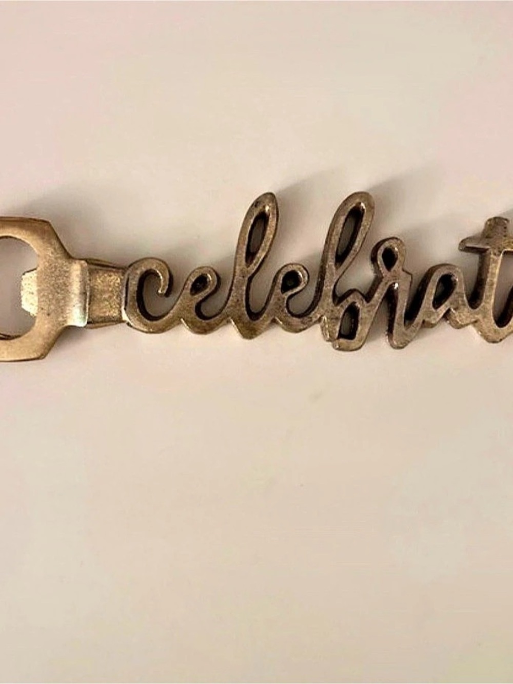 Bottle Opener Decorative Gold Metal "Celebrate"
